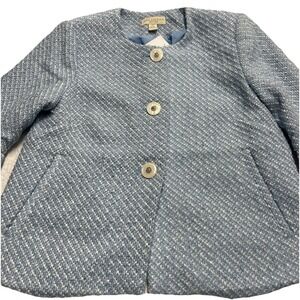 appleseeds Cropped jacket 4 PET lined Pockets‎ Blue Tweed Pockets NWT